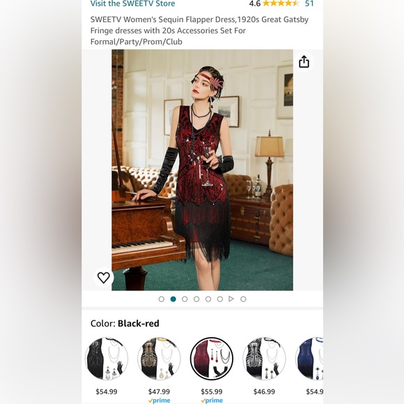 NWT SWEETV Women's Sequin Flapper Dress,1920s Size XL - Picture 13 of 13